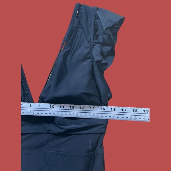 CUPSHE - Women's High Coverage One Piece Swimsuit - Black - OX - Picture 3 of 12